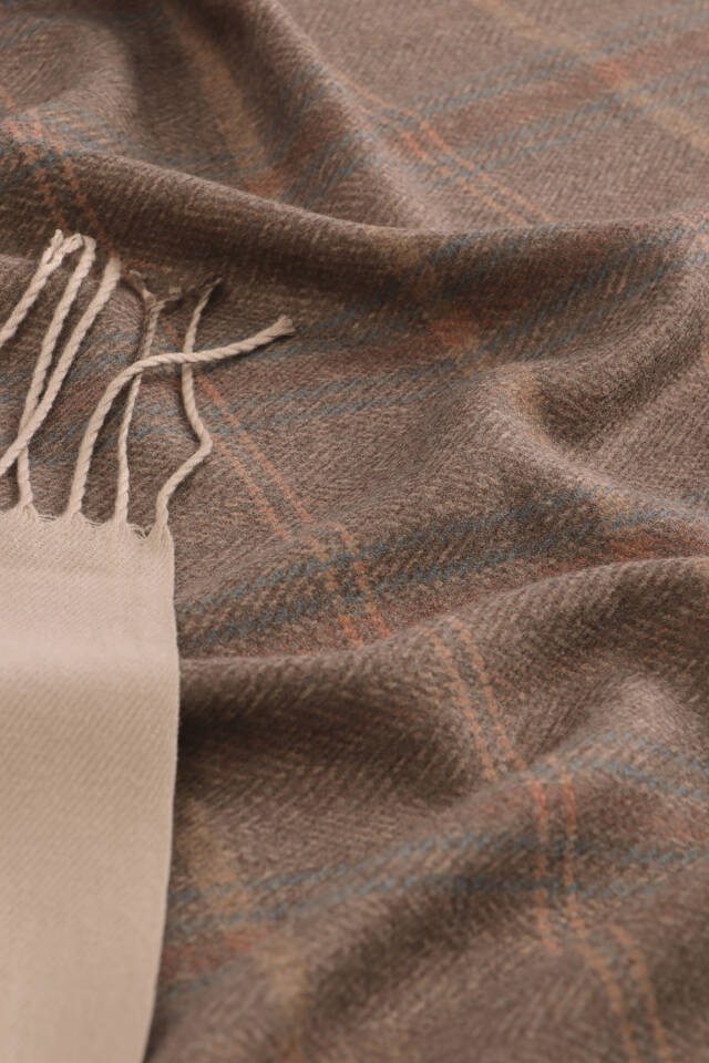 Kahverengi Ekose Desen Kışlık Şal - 3