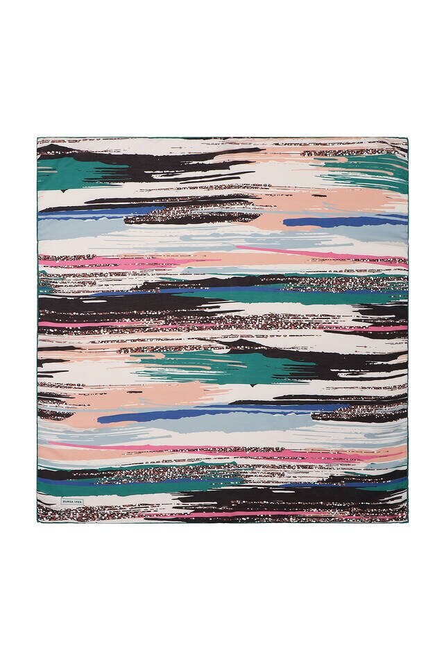 Emerald Brush Pattern Soft Square Scarf 