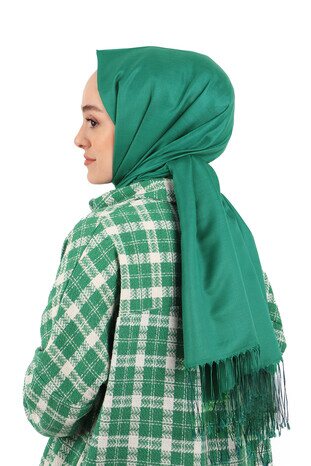 Emerald Silk Look Scarf 