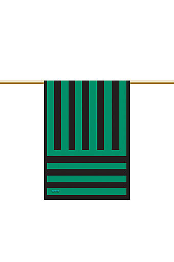 Emerald Stripe Pattern Twill Silk Scarf 