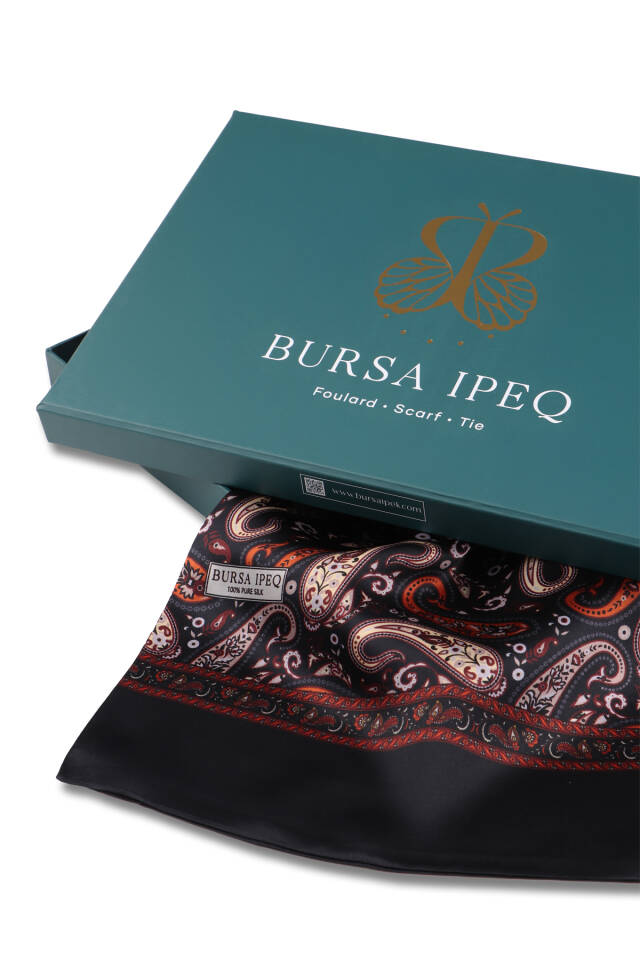 Taba Desenli Erkek İpek Kaşkol - 3