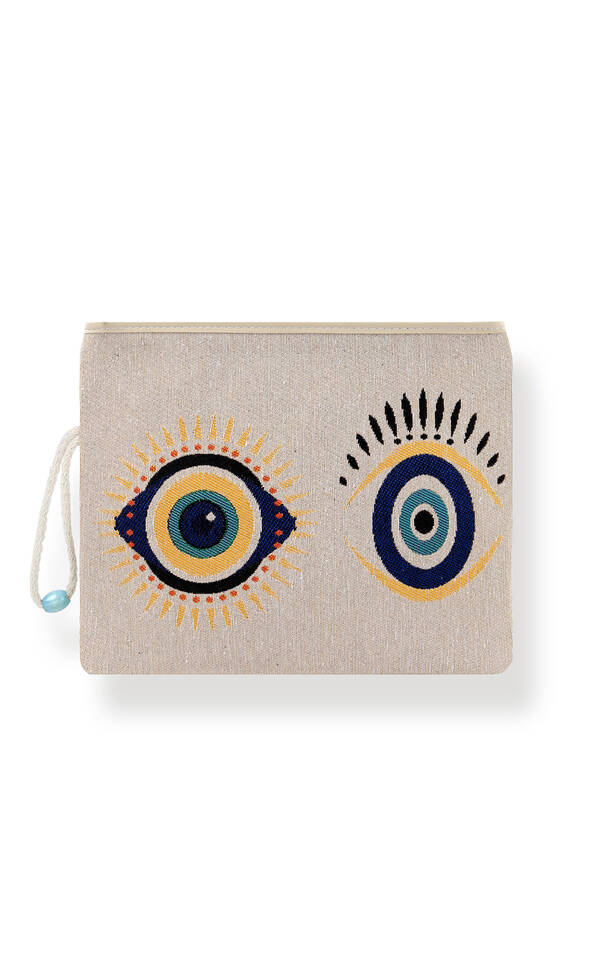 Evil Eye Bead Pattern Tapestry Handbag - Bursa İpek