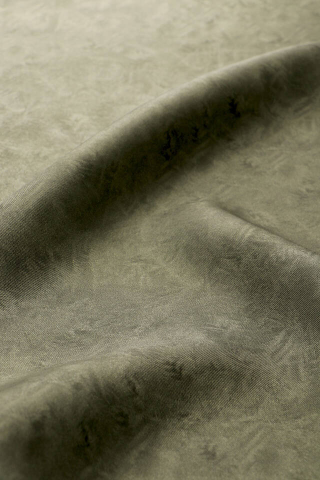 Haki Fırça Desen Twill İpek Eşarp - 2