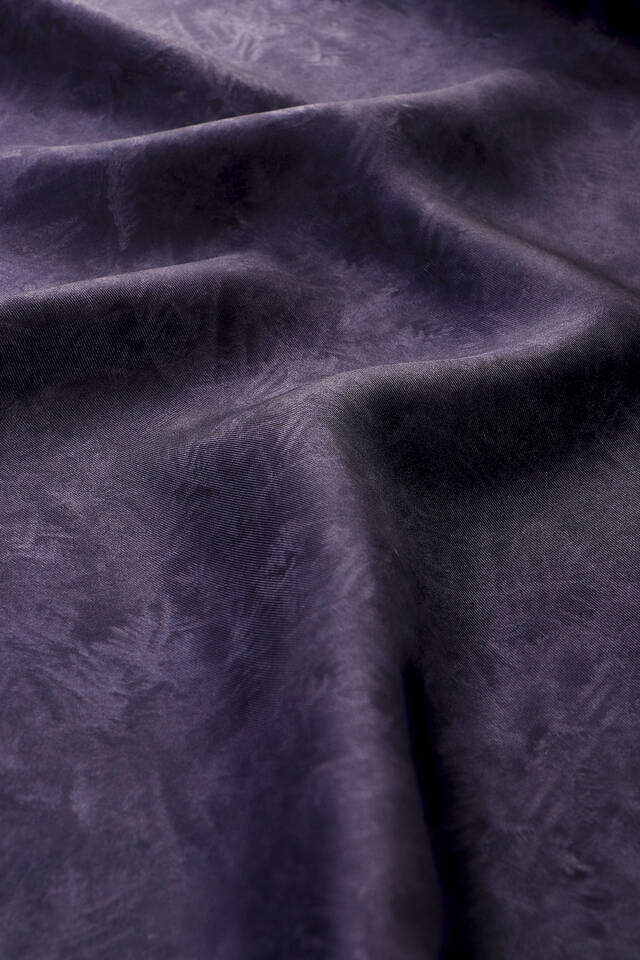 Lacivert Fırça Desen Twill İpek Eşarp - 2