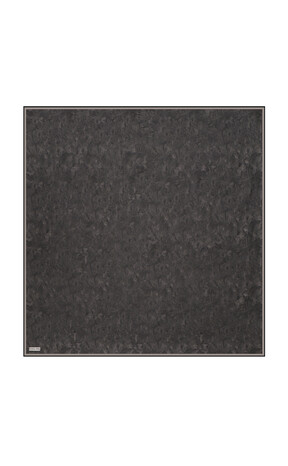 Siyah Fırça Desen Twill İpek Eşarp 