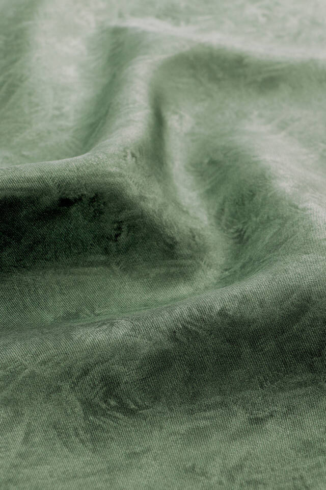 Yeşil Fırça Desen Twill İpek Eşarp - 2