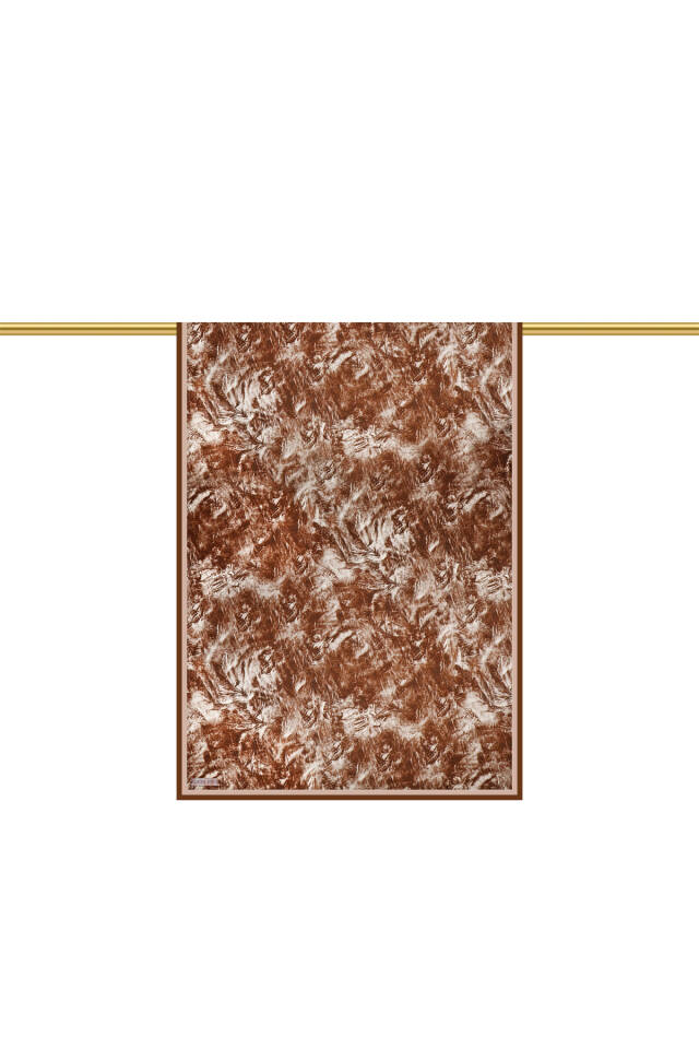 Acı Kahve Fırça Desen Twill İpek Şal - 3