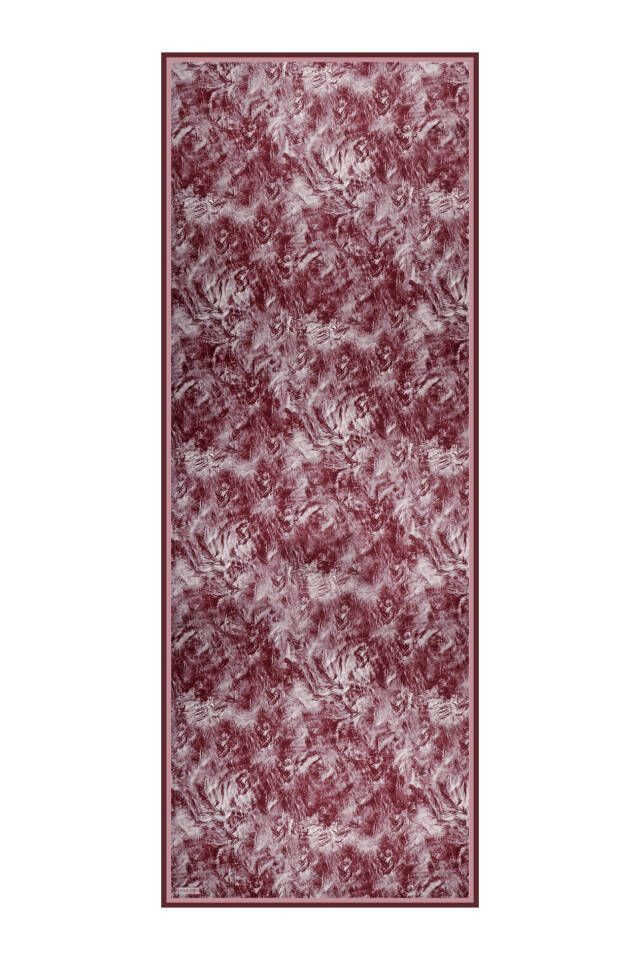 Bordo Fırça Desen Twill İpek Şal - 4