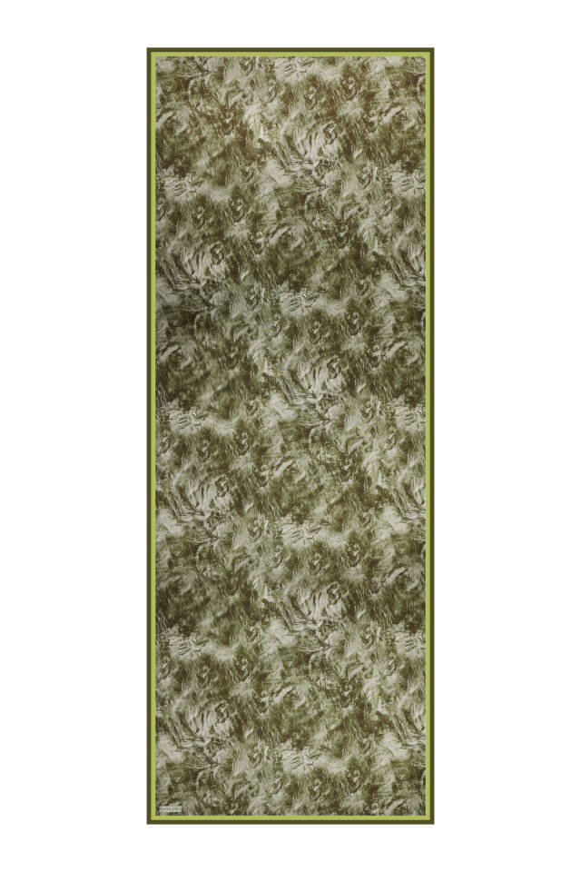 Haki Fırça Desen Twill İpek Şal - 4