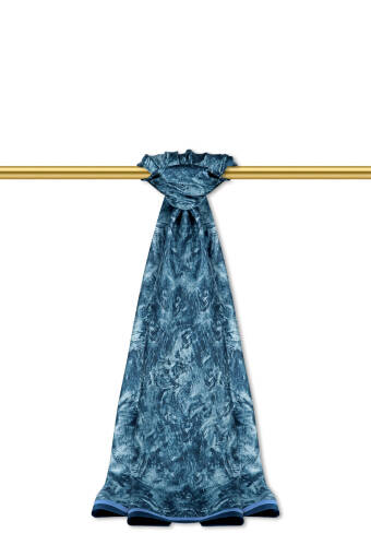 Mint Fırça Desen Twill İpek Şal 