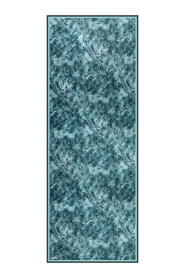 Petrol Yeşil Fırça Desen Twill İpek Şal - 4