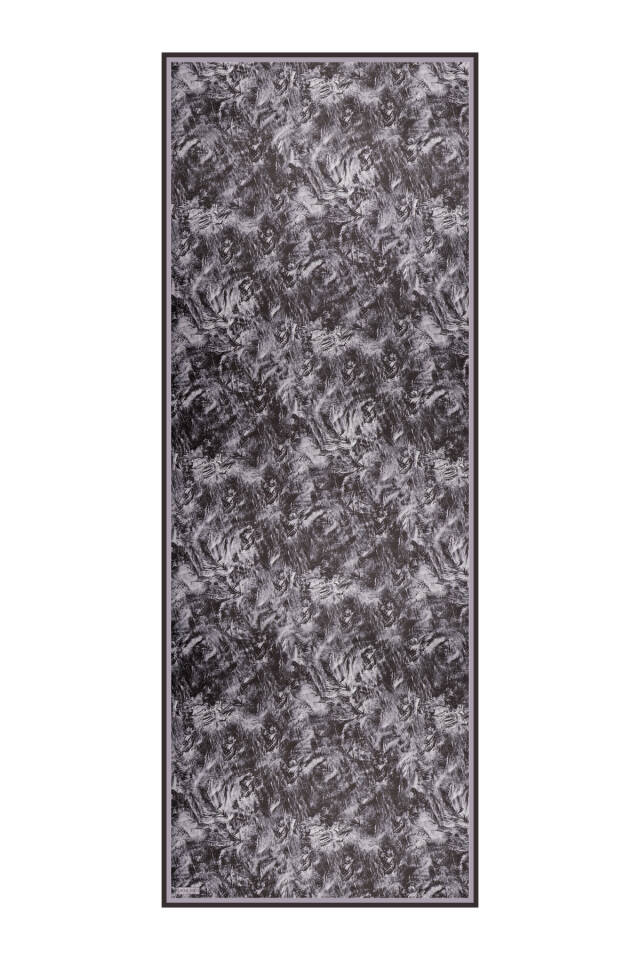 Siyah Fırça Desen Twill İpek Şal - 4