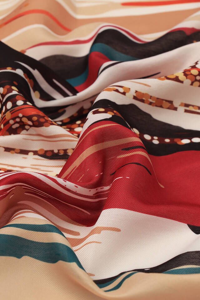 Bej Fırça Desen Soft Eşarp - 3