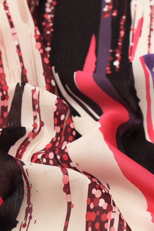 Fuşya Fırça Desen Soft Eşarp - 3