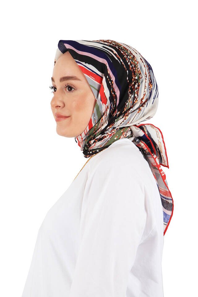 Gri Fırça Desen Soft Eşarp - 2