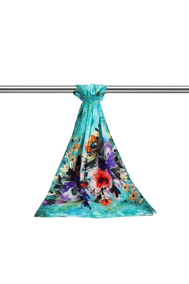 Su Yeşil Flower İpeksi Fular - 3