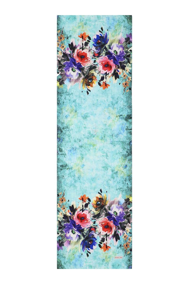 Su Yeşil Flower İpeksi Fular - 4