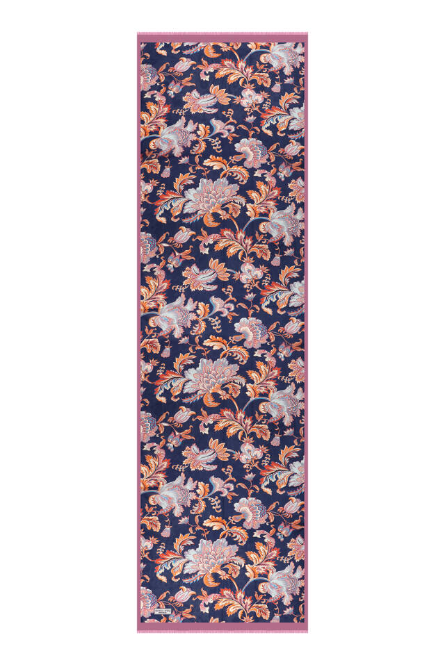 Dusty Rose Flower Pattern Voile Silk Scarf - 4