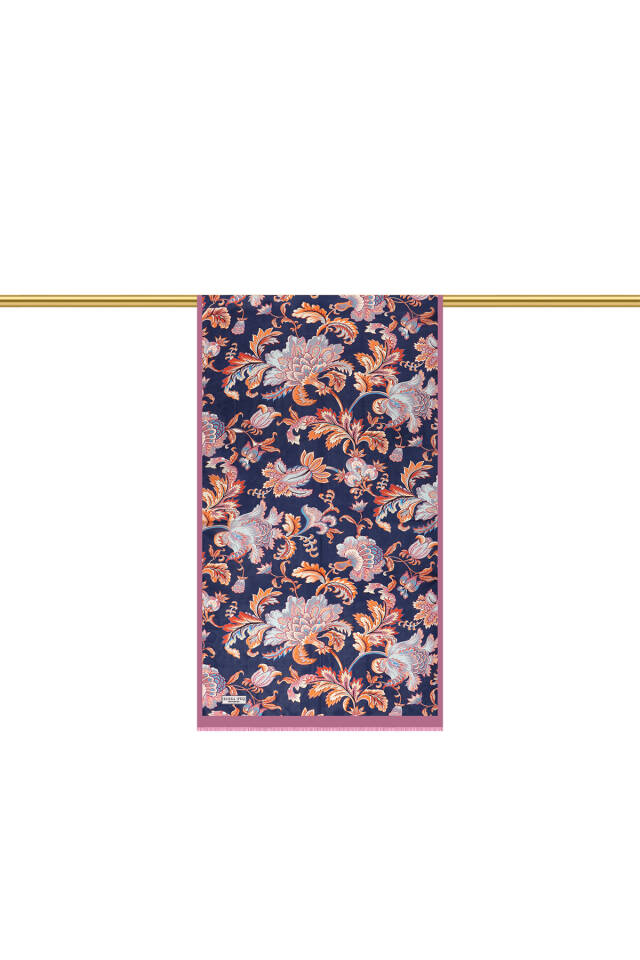 Dusty Rose Flower Pattern Voile Silk Scarf - 3