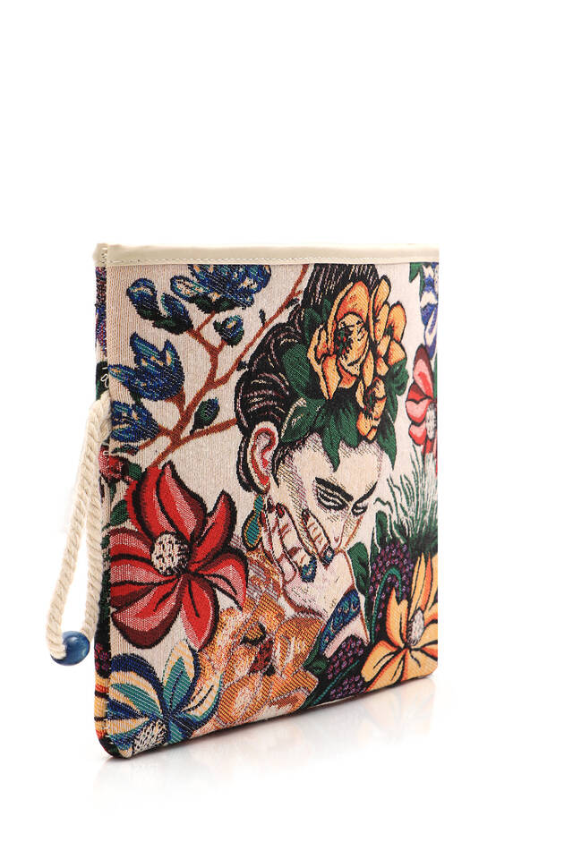 Frida Pattern Tapestry Handbag - 3