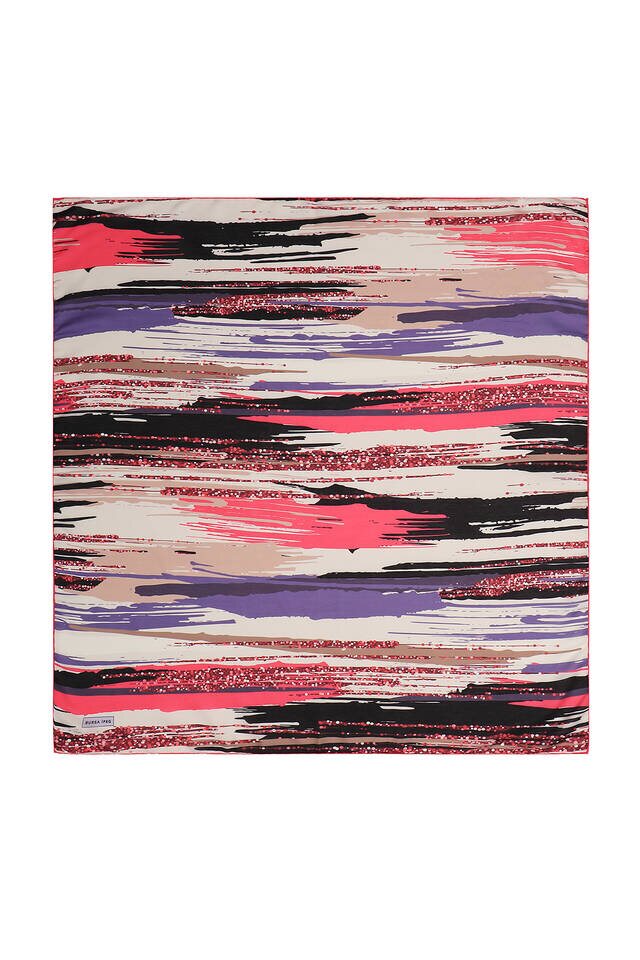 Fuchsia Brush Pattern Soft Square Scarf 