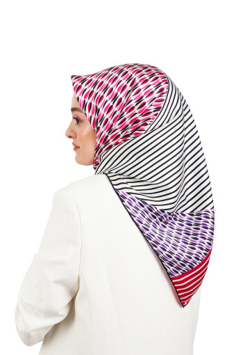 Fuchsia Drop Sura Silk Square Scarf 