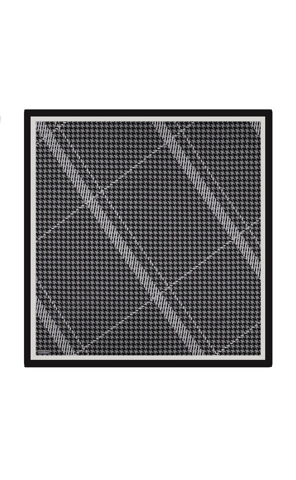 Füme Çizgi Kazayağı Desen Twill İpek Eşarp - 2