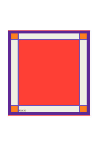 Kırmızı Geniş Bordürlü Düz İpek Mendil 