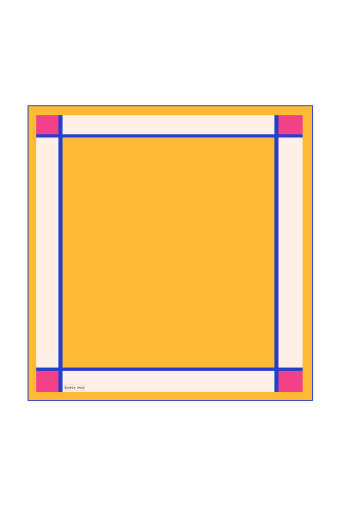 Sarı Geniş Bordürlü Düz İpek Mendil 
