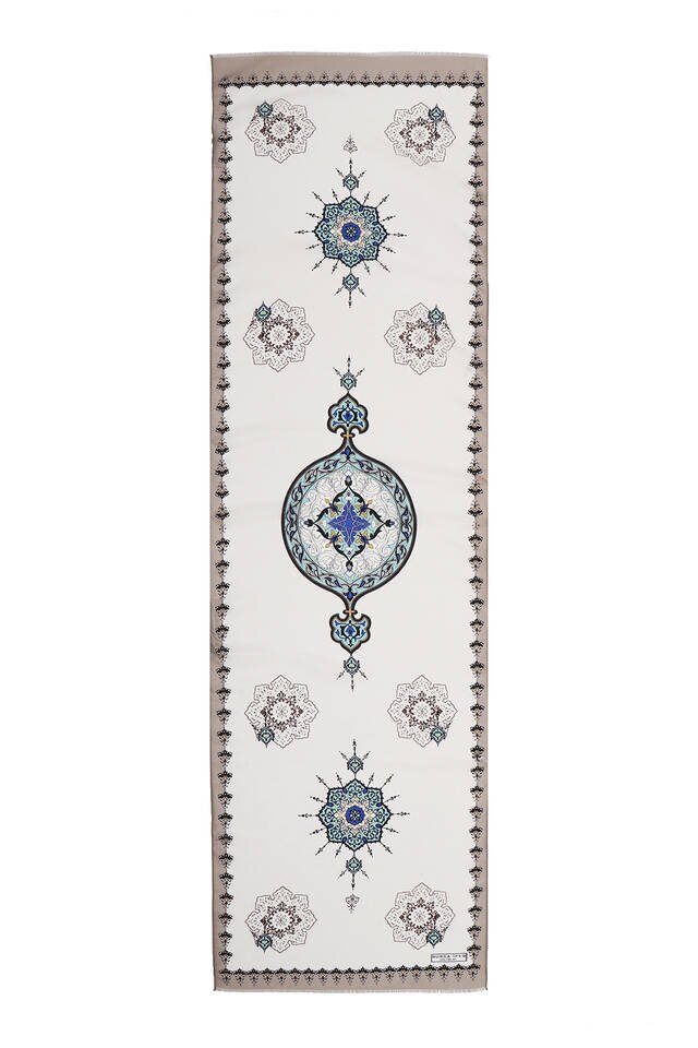 Vizon Kahverengi Göbekli Vual İpek Fular - 4