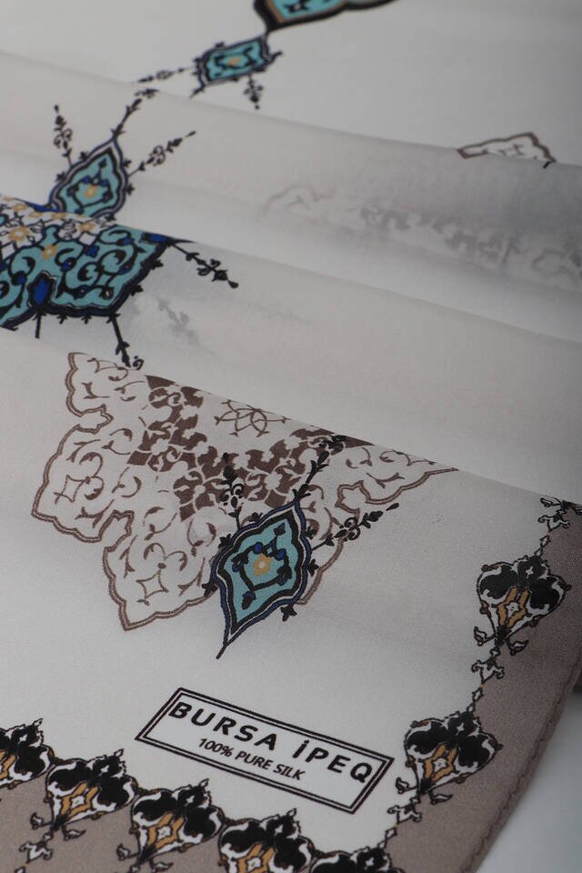 Vizon Kahverengi Göbekli Vual İpek Fular - 3