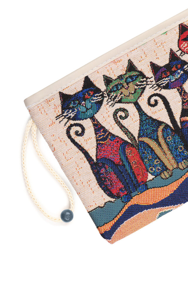 Kedi Desen Goblen Cüzdan - 3
