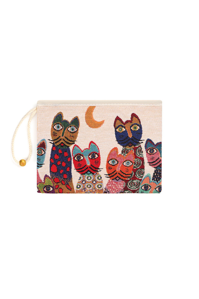 Kedi Desen Goblen Cüzdan 