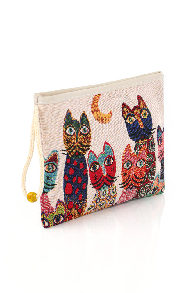 Kedi Desen Goblen Cüzdan - 2