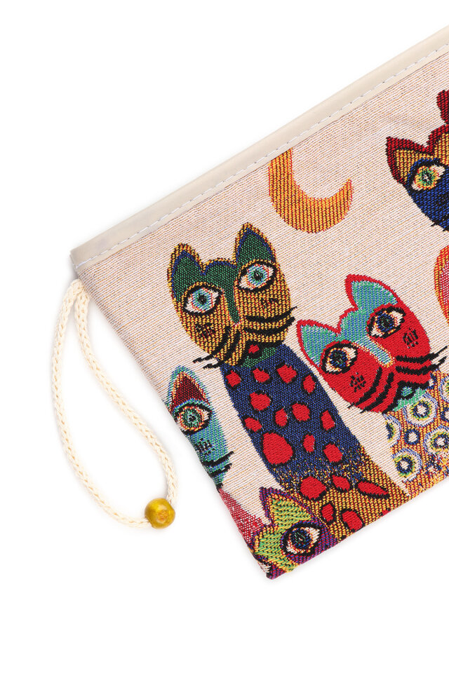 Kedi Desen Goblen Cüzdan - 3