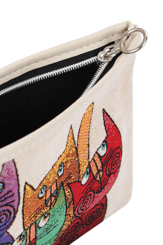 Kedi Desen Goblen Cüzdan - 4