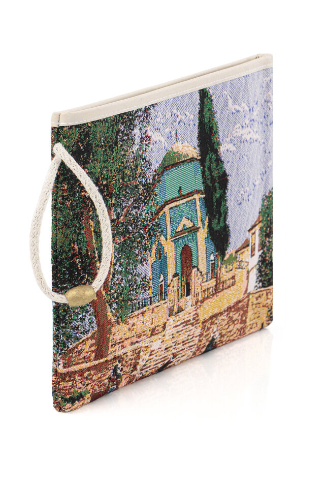 Yeşil Türbe Desen Goblen El Çantası - 2