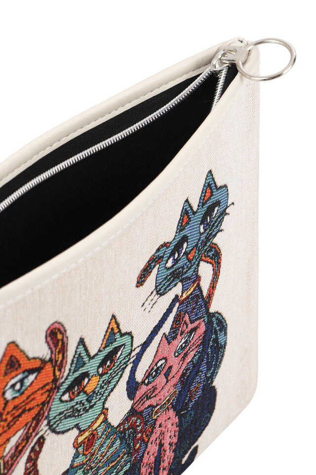 Kedi Desen Goblen El Çantası - 4