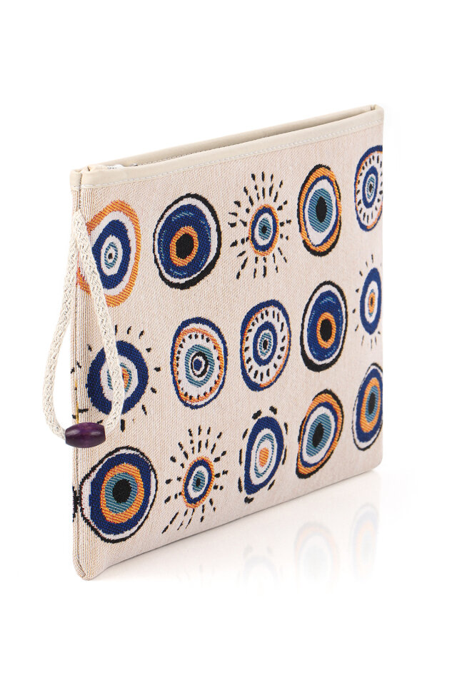 Nazar Boncuğu Desen Goblen El Çantası - 2