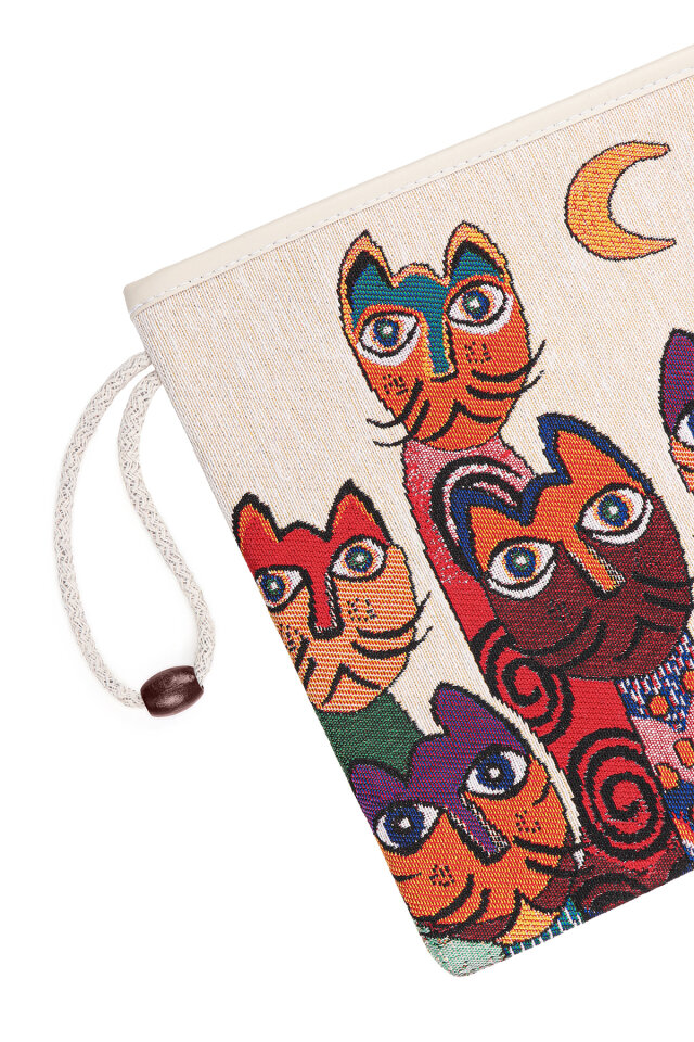 Kedi Desen Goblen El Çantası - 3