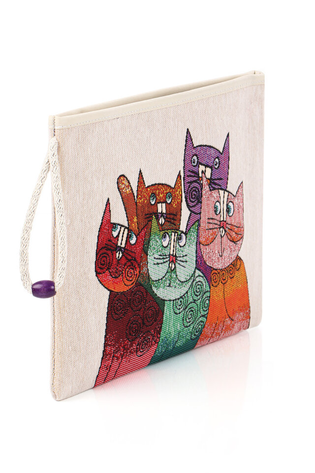 Kedi Desen Goblen El Çantası - 2