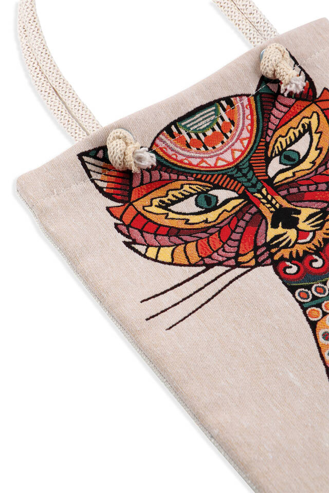 Kedi Desen Goblen Omuz Çantası - 3