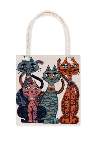 Kedi Desen Goblen Omuz Çantası 