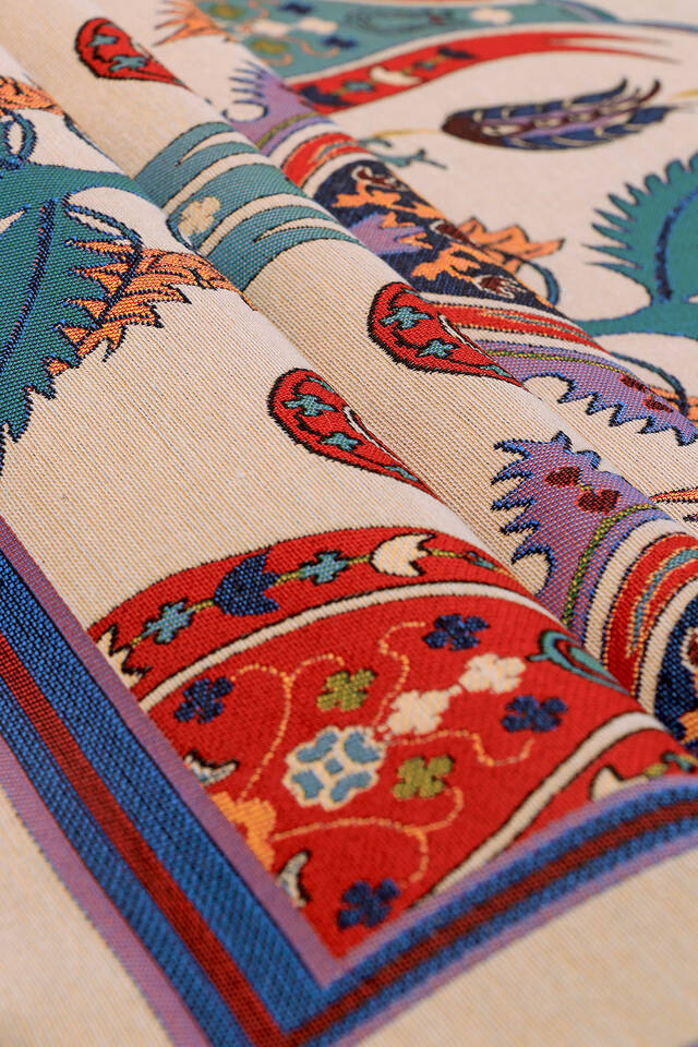 Kırmızı Büyük Lale Desen Goblen Seccade - 2