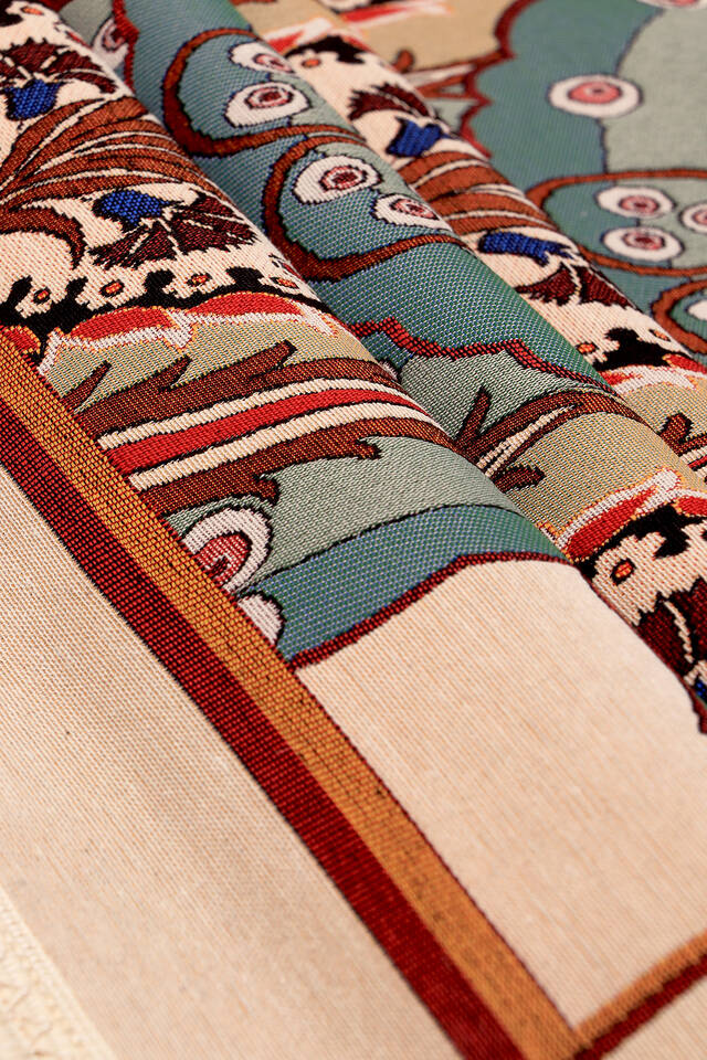 Yeşil Çintemani Desen Goblen Seccade - 2