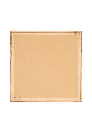 Gold Bordered Plain Silk Pocket Square 