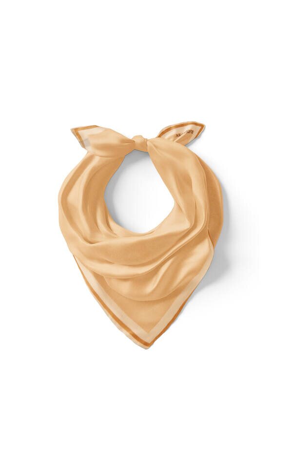 Gold Bordered Plain Silk Pocket Square - Bursa İpek