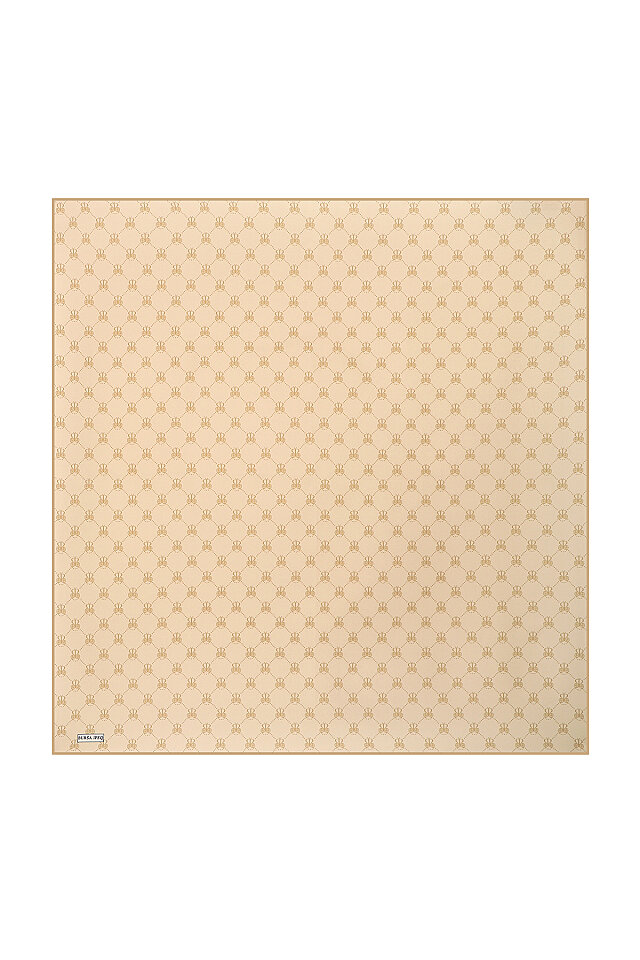 Gold Butterfly Monogram Twill Silk Square Scarf 