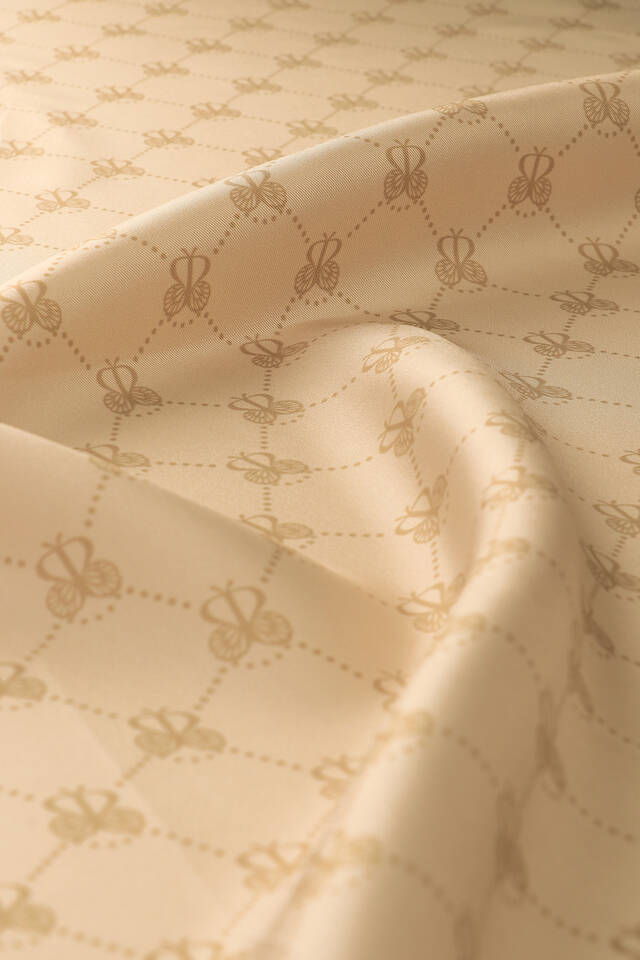 Gold Kelebek Monogram Twill İpek Eşarp - 3