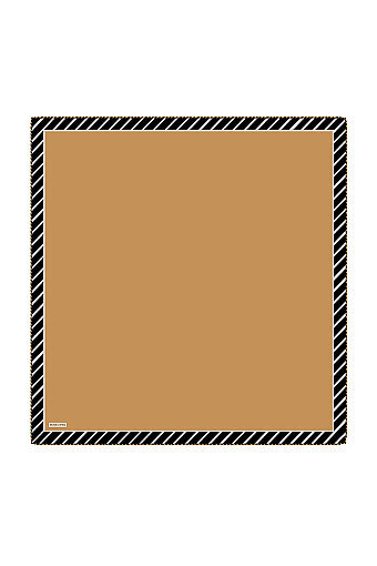 Gold Stripe Pattern Twill Silk Square Scarf 
